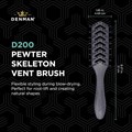 Denam Hyflex Pewter Skeleton Vent Hair Brush D200 Alternative Image