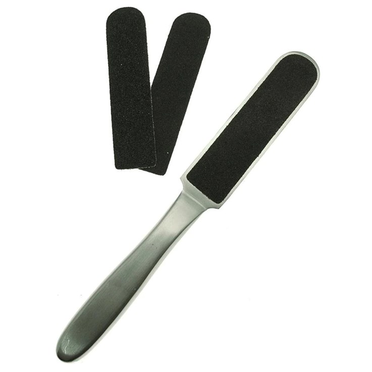 Hive Stainless Steel Callus File - 2 Disposable Pads - 100/180 Grit