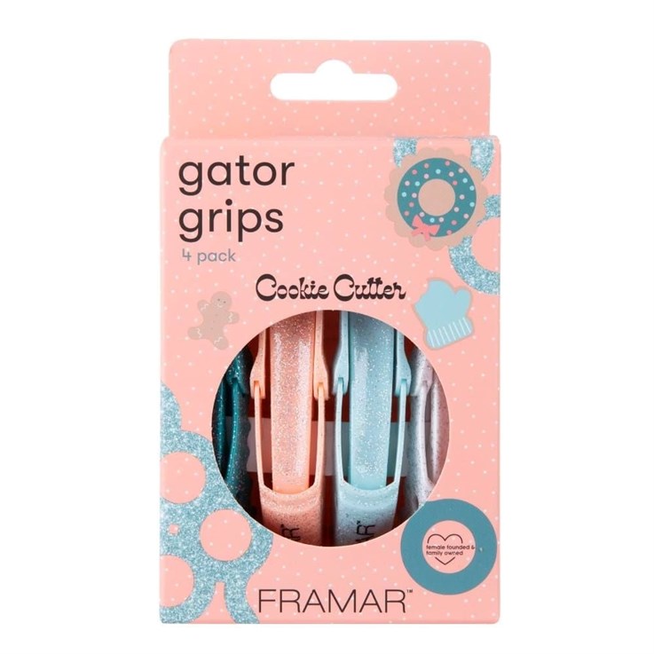 Framar Cookie Cutter Gator Hair Grips - 4 Pack