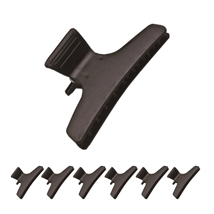 Essentials Butterfly Hair Clamps Black - 12 Pack