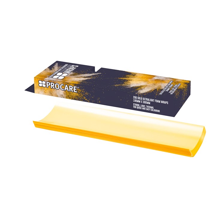 Procare Foil Ultra Light Foam Gold Meche Hair Wraps - 200 Sheets
