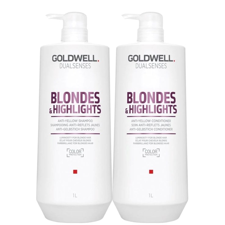 Goldwell Dualsenses Blondes & Highlights Anti Yellow Shampoo Duo 1000ml