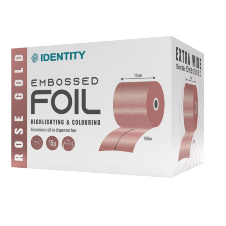 Identity Foil 100M x 120mm Embossed Rose Gold