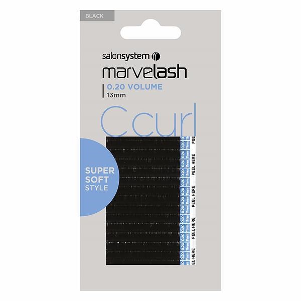 Salon System Marvelash Individual C Curl Volume Lashes 0.20 13mm - Black