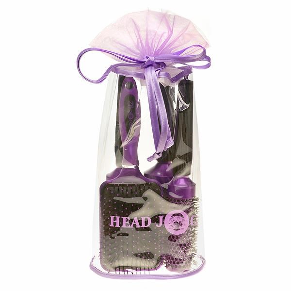 Hair Tools Oval Purple 4-Piece Brush Set
