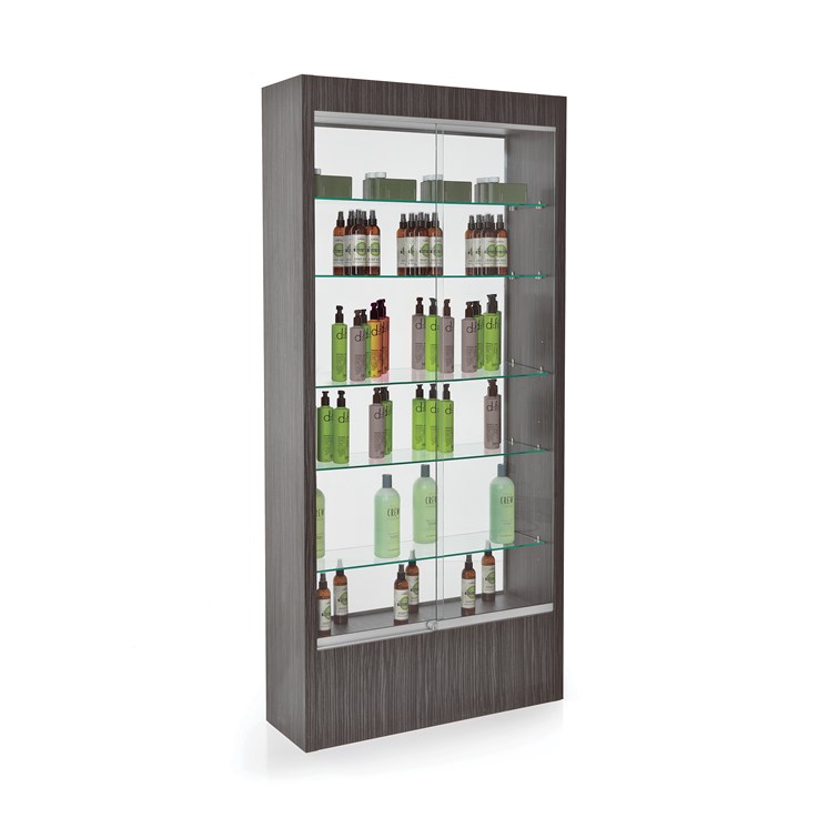 REM Quartz Glass Retail Unit (glass back) - includes lockable glass doors
