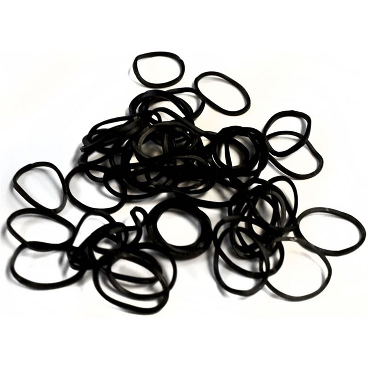Hair Tools Black Rubber Bands 15mm - 300 Pack