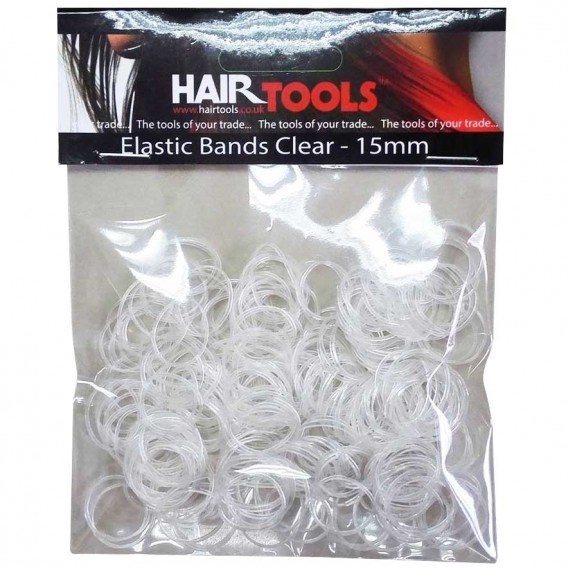 Hair Tools Clear Elastic Bands 15mm  300 Pack