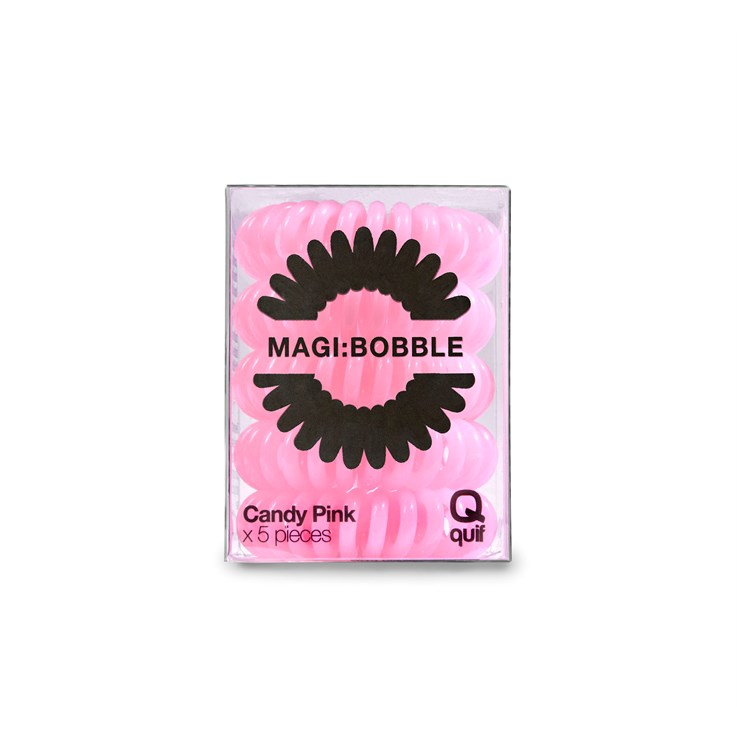 Quif magi:bobble Hair Ties 5 Pack - Candy Pink