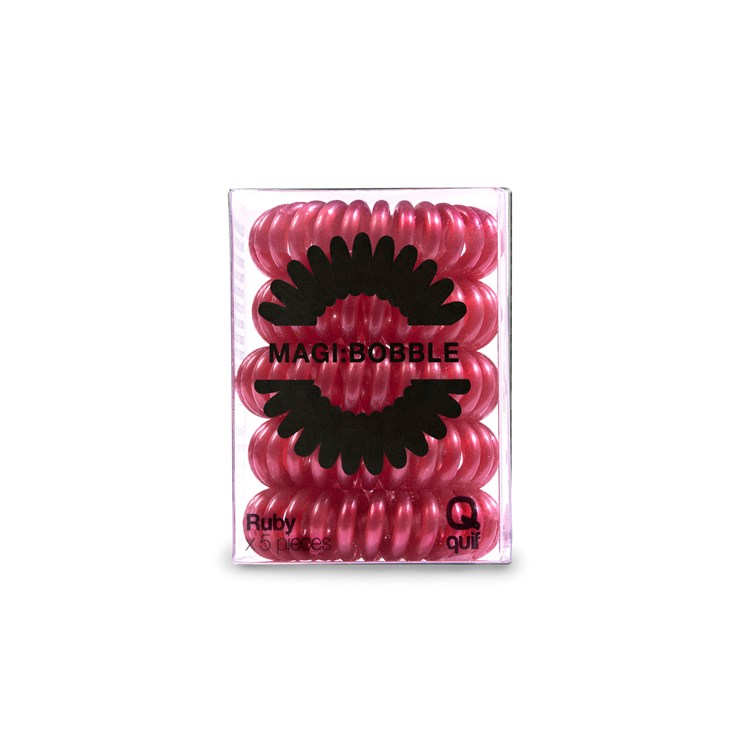 Quif magi:bobble Hair Ties 5 Pack - Ruby