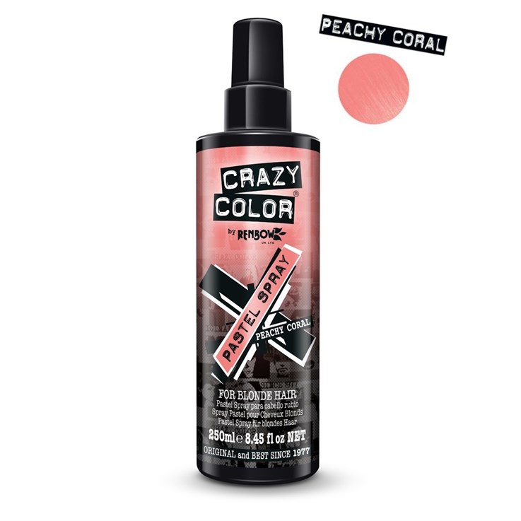 Crazy Color Pastel Spray Temporary Hair Colour - Peach Coral 250ml