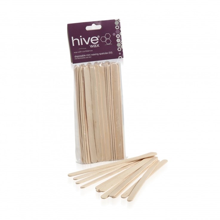 Hive Disposable Mini waxing Spatulas - 50 Pack
