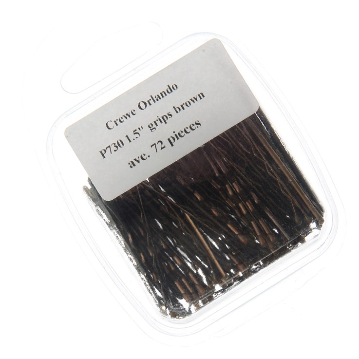 2" Hair Grips Brown 72 Pack