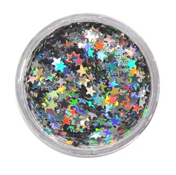 Cuccio Icon Nail Art Glitter Dust Silvers Cosmic Stars - 12g
