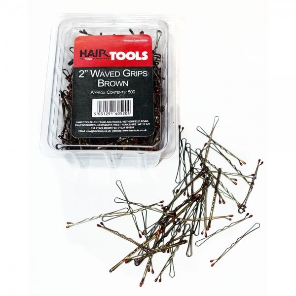 Hair Tools 2"Waved Grips Brown 500 Pack