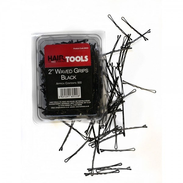 Hair Tools 2" Waved Grips Black 500 Pack
