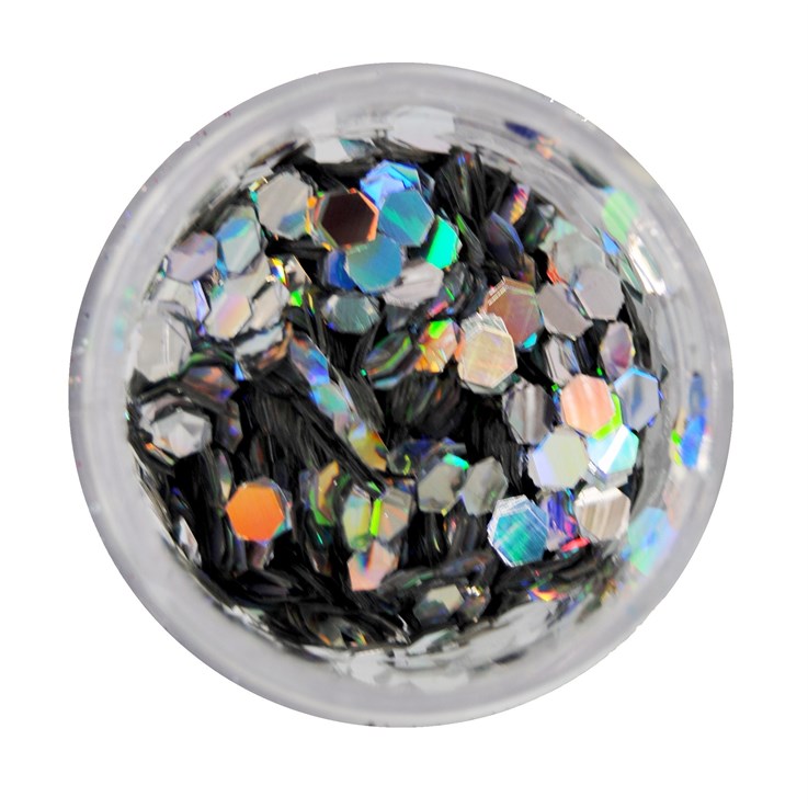 Cuccio Icon Nail Art Glitter Dust Silvers Cosmic Festival - 12g