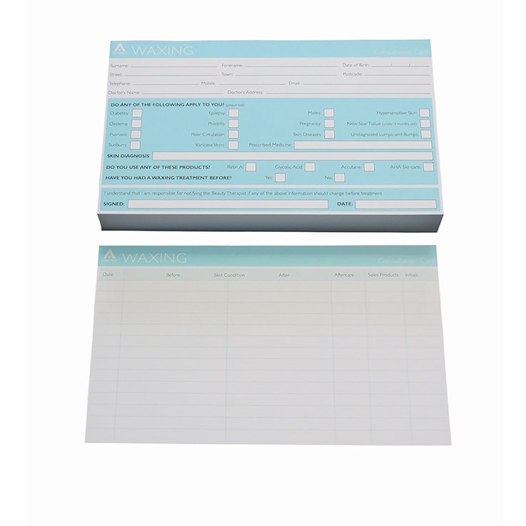 Agenda Waxing Consultation Card x 100