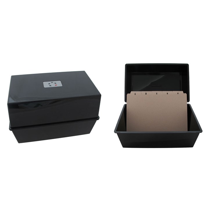 Agenda Office Card Index Box Black 250 Capacity - 203 x 127mm