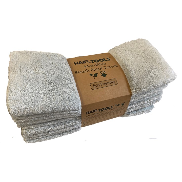 Hair Tools Microfibre Towels Silver Grey 12pk