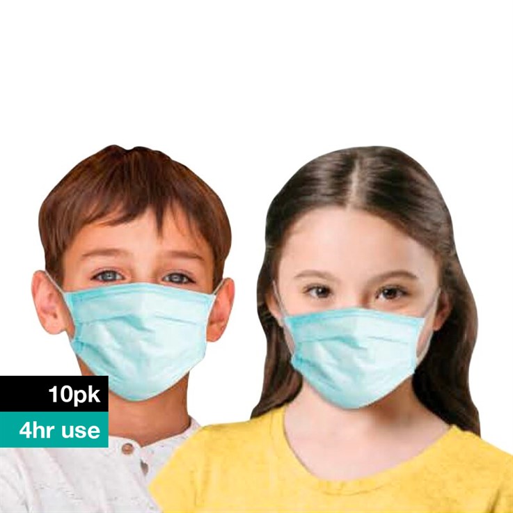 Kids Disposable Protective Face Masks - 10 Pack
