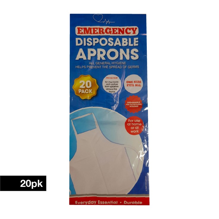 Essentials Disposable Apron Clear - 20 Pack