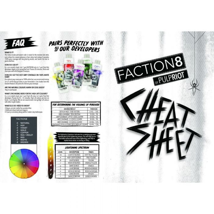 Faction 8 Cheat Sheet Paper Shade Chart