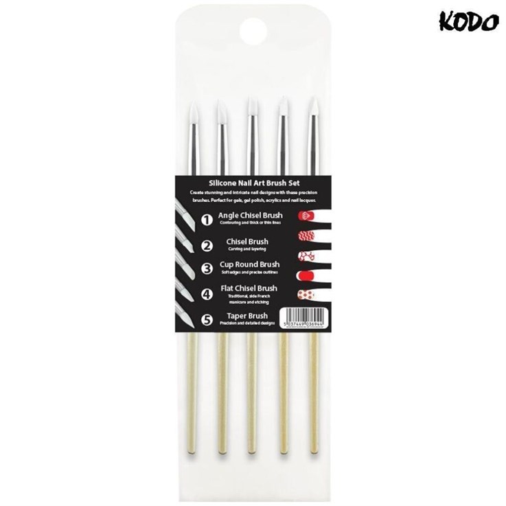 Kodo Silicone Nail Art 5pc Brush Set