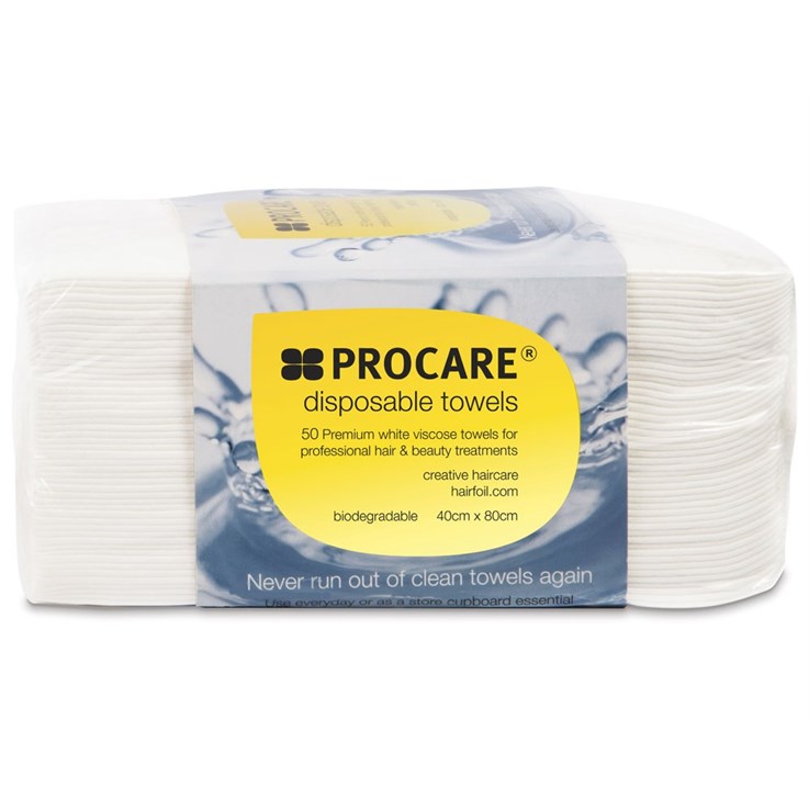 Procare Disposable White Towels 50 pk