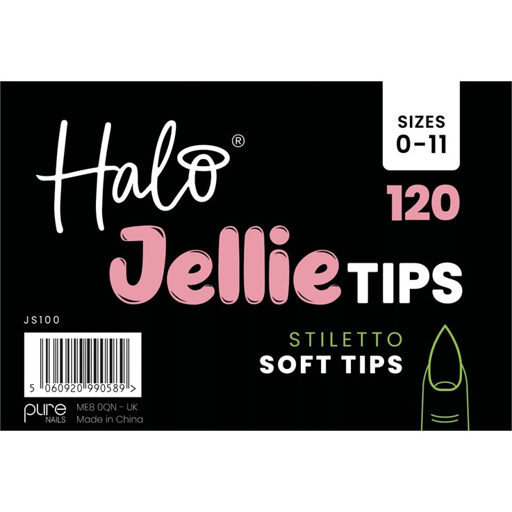 Halo Jellie Nail Tips Stiletto 120 Pack