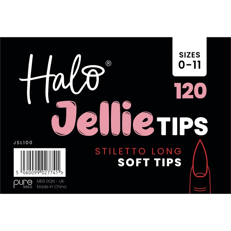 Halo Jellie Nail Tips Stiletto Long Mix