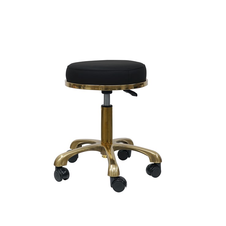 Scorpion Krokom Classic Salon Stool - Black & Gold