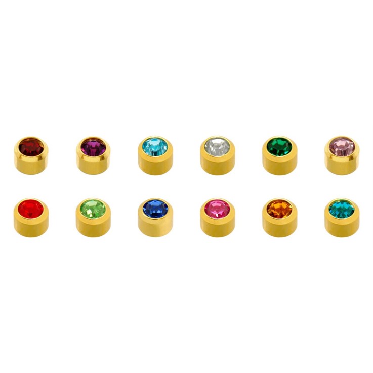 Caflon Mini Assorted Gold Plated Birthstone Studs