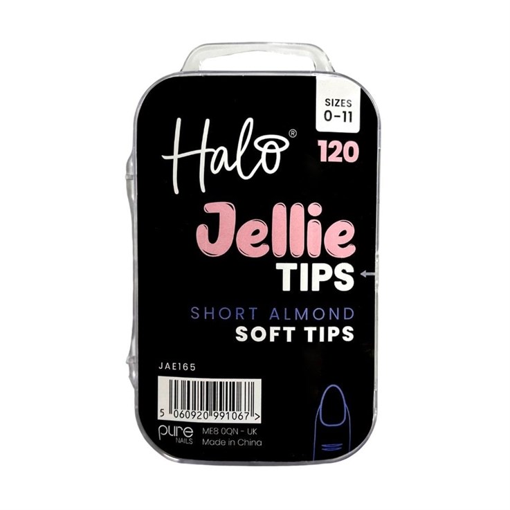 Halo Jellie Nail Tips Almond Short 120Pk