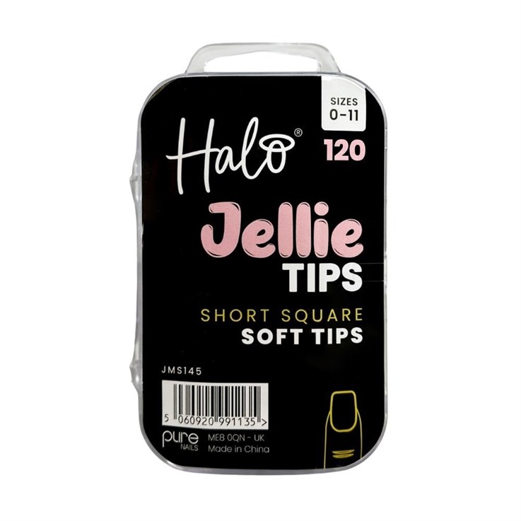 Halo Jellie Nail Tips Short Square 120Pk