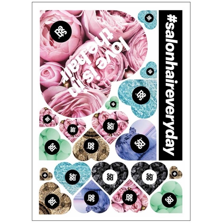 SHED Love Shed Hearts Window Cling - A1