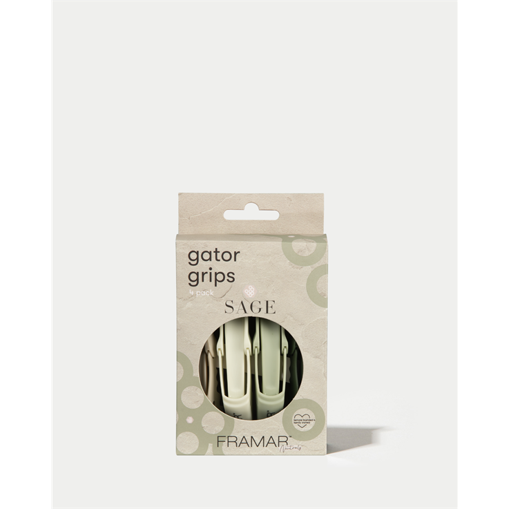 Framar Gator Grips Hair Clips Sage - 4 Pack