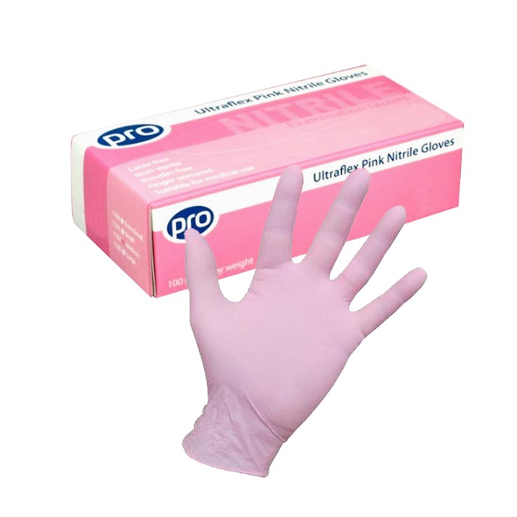 Pink Nitrile Gloves Small