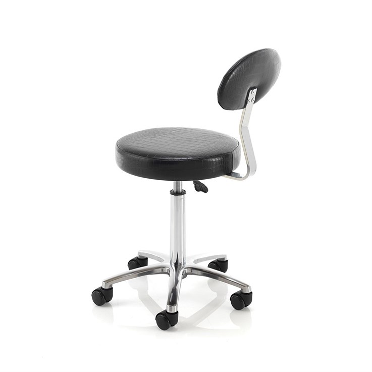 REM Cutting Stool with backrest - Black