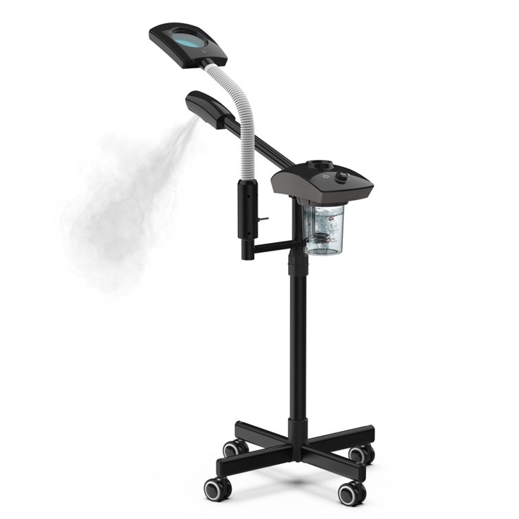 Skinmate 2 in 1 Professional Facial Steamer and Magnify Lamp - Black 
