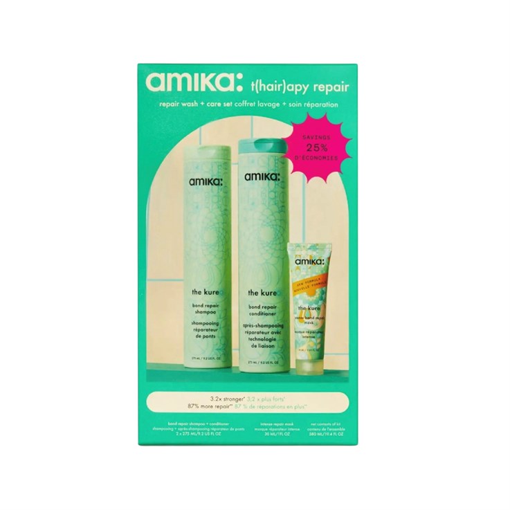 amika t(hair)apy repair wash & care set