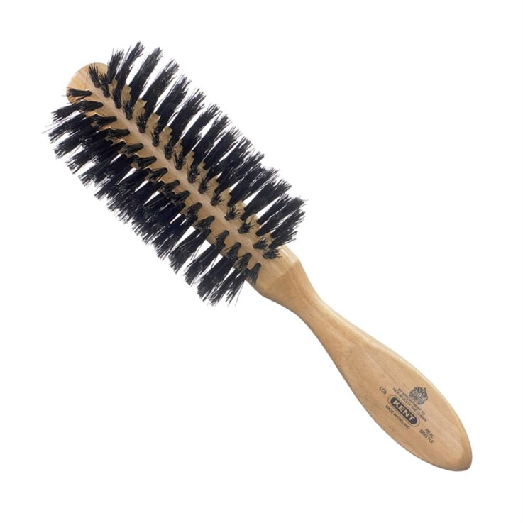 Kent Salon Ladies Finest Cherrywood Pure Black Bristle Half Round Brush