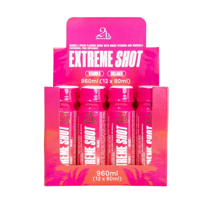 2b Tanned Extreme Tanning Shot - Peach & Mango 12 Pack