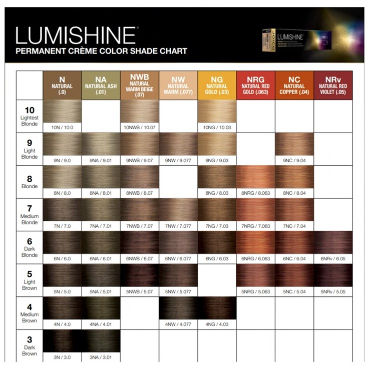 Joico Lumishine Permanent Cream Shade Chart (2022)