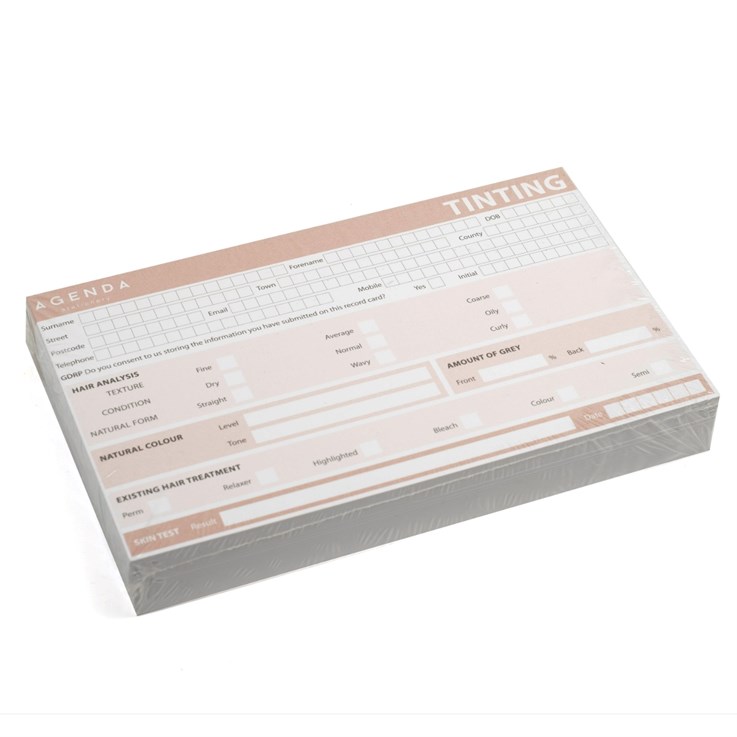 Agenda Record Cards Tinting 100 pack