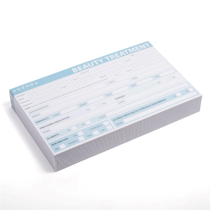 Agenda Beauty Client Record Cards - 100 Pack