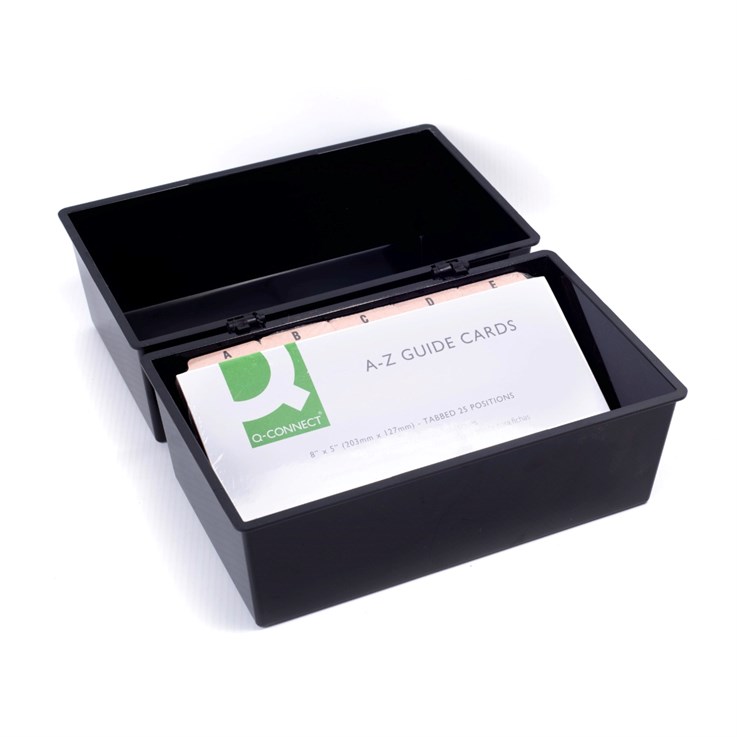 Agenda Office Card Index Box Black 250 Capacity - 203 x 127mm