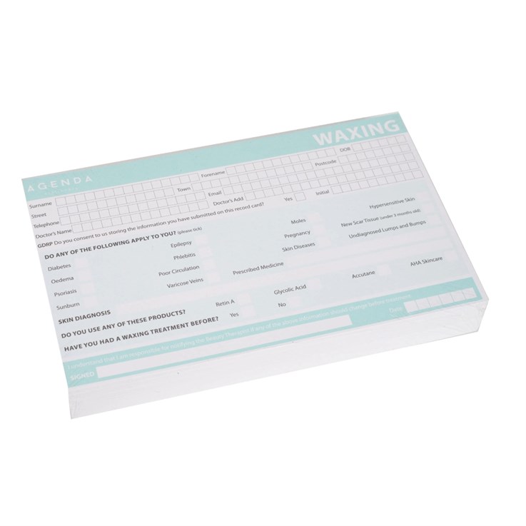 Agenda Waxing Consultation Card x 100
