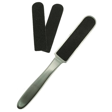 Hive Stainless Steel Callus File - 2 Disposable Pads - 100/180 Grit