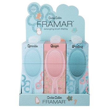 Framar Cookie Cutter Detangle Hair Brush Display - 9 Pack